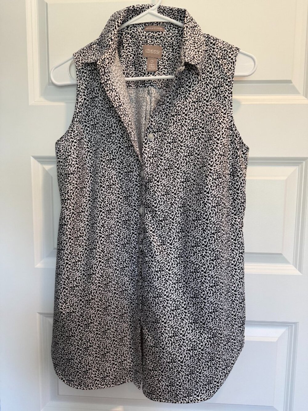 Chico's 2 Animal Print No Iron Sleeveless Tunic Top Size 0